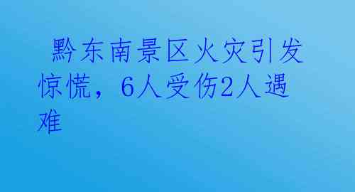  黔东南景区火灾引发惊慌，6人受伤2人遇难 