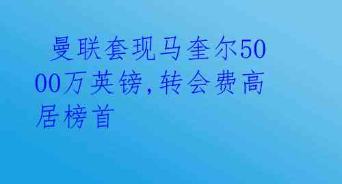  曼联套现马奎尔5000万英镑,转会费高居榜首