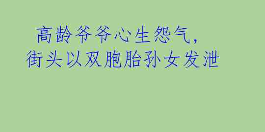  高龄爷爷心生怨气, 街头以双胞胎孙女发泄 