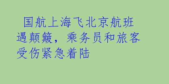  国航上海飞北京航班遇颠簸，乘务员和旅客受伤紧急着陆 