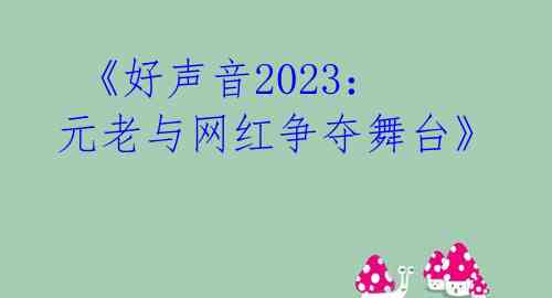  《好声音2023：元老与网红争夺舞台》 