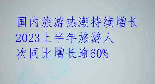  国内旅游热潮持续增长 2023上半年旅游人次同比增长逾60% 