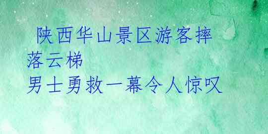 陕西华山景区游客摔落云梯 男士勇救一幕令人惊叹