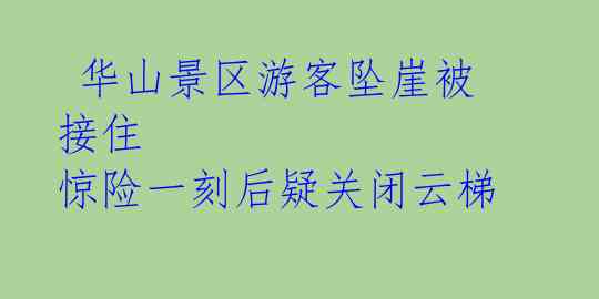 华山景区游客坠崖被接住 惊险一刻后疑关闭云梯