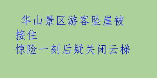  华山景区游客坠崖被接住 惊险一刻后疑关闭云梯 