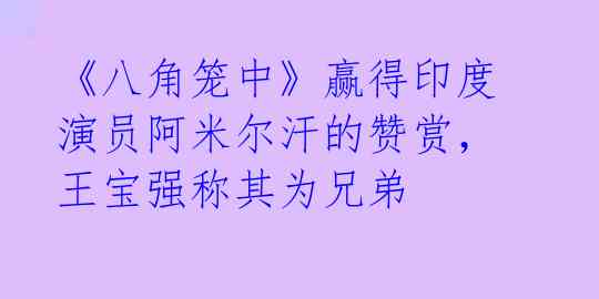《八角笼中》赢得印度演员阿米尔汗的赞赏,王宝强称其为兄弟