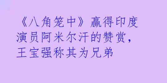 《八角笼中》赢得印度演员阿米尔汗的赞赏，王宝强称其为兄弟 