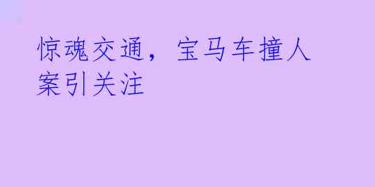 惊魂交通,宝马车撞人案引关注