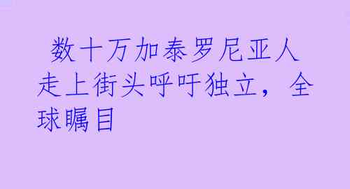  数十万加泰罗尼亚人走上街头呼吁独立，全球瞩目 