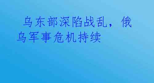乌东部深陷战乱,俄乌军事危机持续