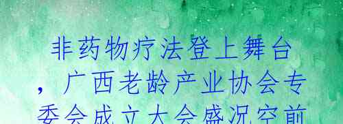非药物疗法登上舞台,广西老龄产业协会专委会成立大会盛况空前