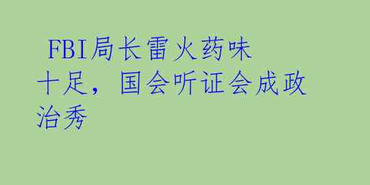 FBI局长雷火药味十足,国会听证会成政治秀