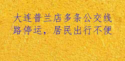 大连普兰店多条公交线路停运,居民出行不便
