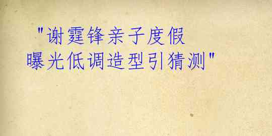 "谢霆锋亲子度假 曝光低调造型引猜测"