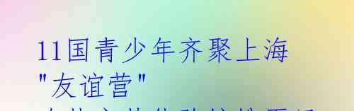 11国青少年齐聚上海"友谊营" 冷热交替体验缤纷夏日 