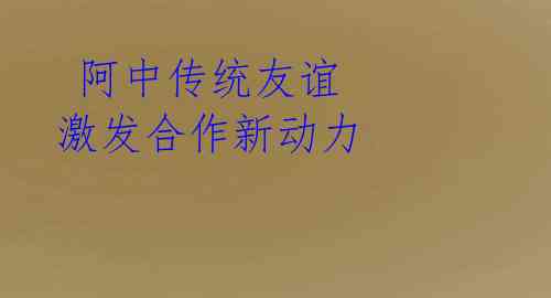 阿中传统友谊 激发合作新动力