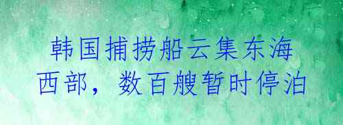  韩国捕捞船云集东海西部，数百艘暂时停泊 