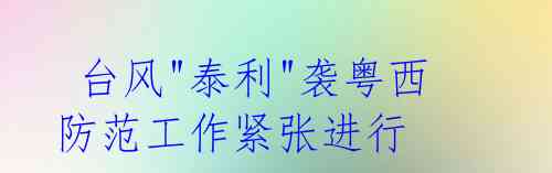 台风"泰利"袭粤西 防范工作紧张进行