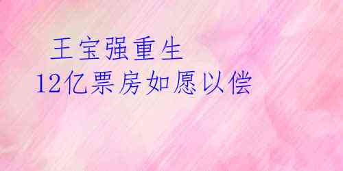 王宝强重生 12亿票房如愿以偿