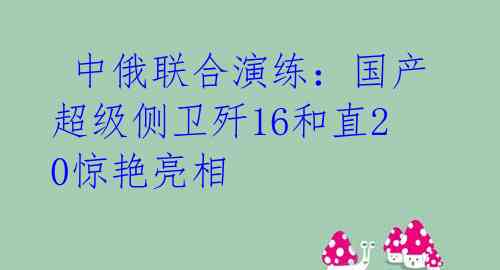 中俄联合演练:国产超级侧卫歼16和直20惊艳亮相