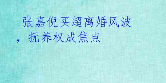 张嘉倪买超离婚风波,抚养权成焦点