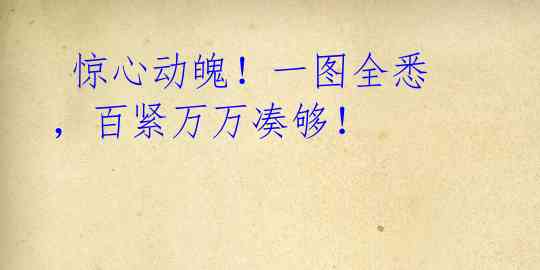 惊心动魄!一图全悉,百紧万万凑够!