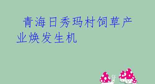  青海日秀玛村饲草产业焕发生机 