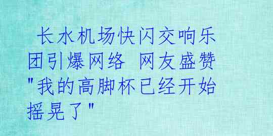  长水机场快闪交响乐团引爆网络 网友盛赞"我的高脚杯已经开始摇晃了" 