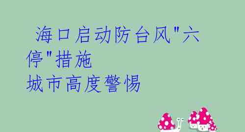  海口启动防台风"六停"措施 城市高度警惕 