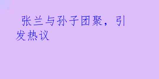 张兰与孙子团聚,引发热议