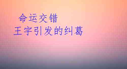 命运交错 王宇引发的纠葛