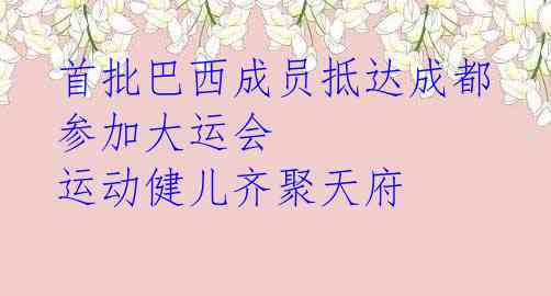 首批巴西成员抵达成都参加大运会 运动健儿齐聚天府 