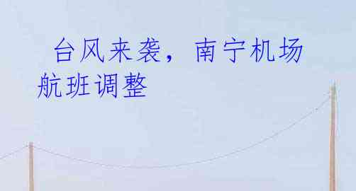 台风来袭,南宁机场航班调整