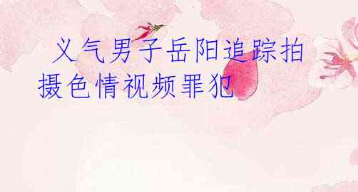 义气男子岳阳追踪拍摄色情视频罪犯