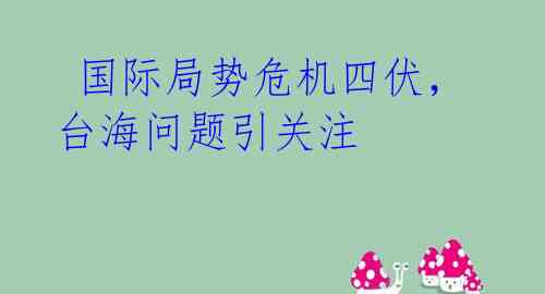 国际局势危机四伏,台海问题引关注