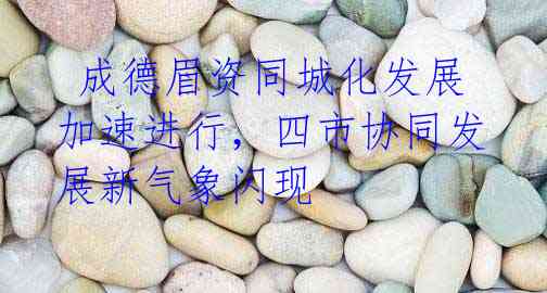 成德眉资同城化发展加速进行,四市协同发展新气象闪现