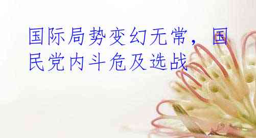 国际局势变幻无常,国民党内斗危及选战