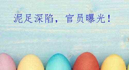 泥足深陷,官员曝光!