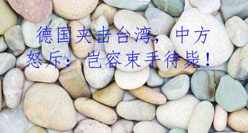 德国夹击台湾,中方怒斥:岂容束手待毙!