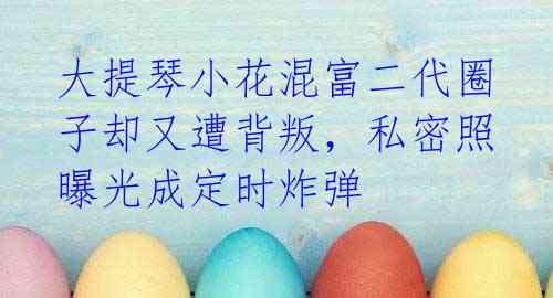大提琴小花混富二代圈子却又遭背叛,私密照曝光成定时炸弹