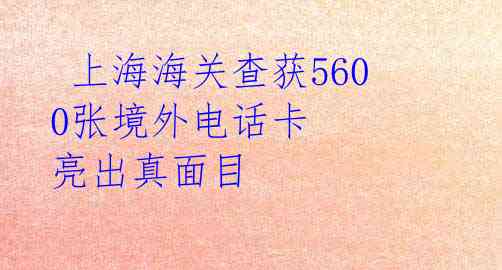 上海海关查获5600张境外电话卡 亮出真面目