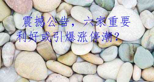 震撼公告,六家重要利好或引爆涨停潮?
