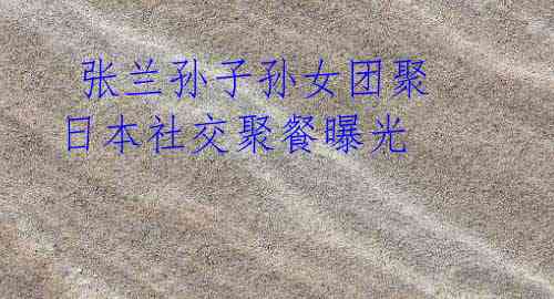 张兰孙子孙女团聚 日本社交聚餐曝光