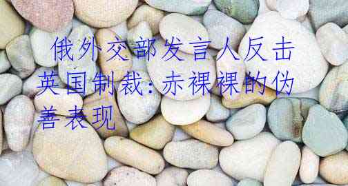  俄外交部发言人反击英国制裁:赤裸裸的伪善表现