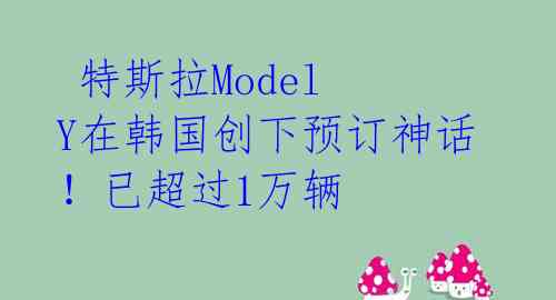 特斯拉Model Y在韩国创下预订神话!已超过1万辆