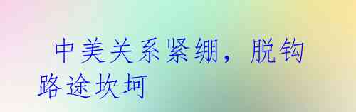 中美关系紧绷,脱钩路途坎坷