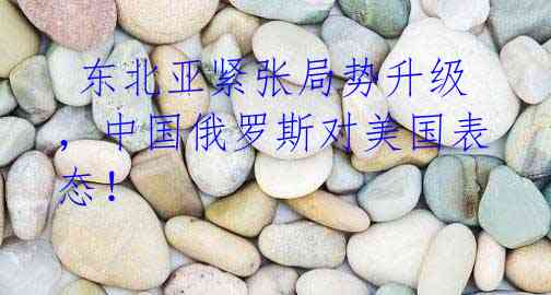  东北亚紧张局势升级，中国俄罗斯对美国表态！