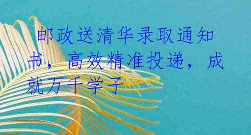 邮政送清华录取通知书,高效精准投递,成就万千学子