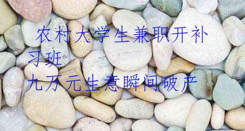 农村大学生兼职开补习班 九万元生意瞬间破产