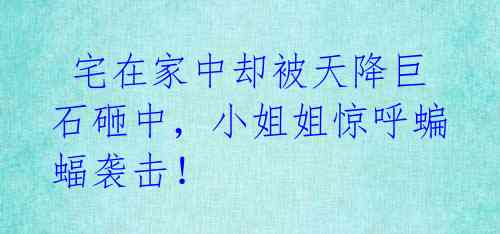 宅在家中却被天降巨石砸中,小姐姐惊呼蝙蝠袭击!